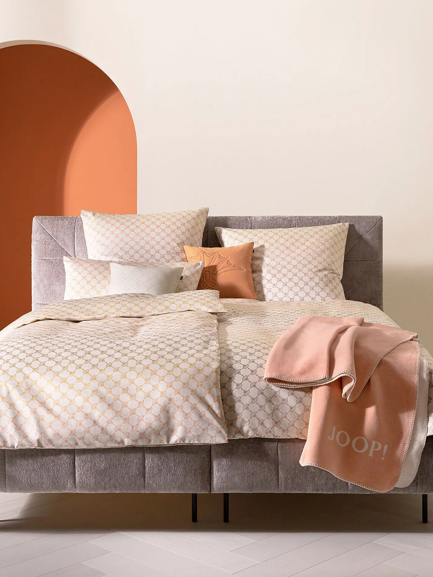 JOOP | Satin Bettwäsche 140x200cm CORNFLOWER GLEAM Aqua | rosa